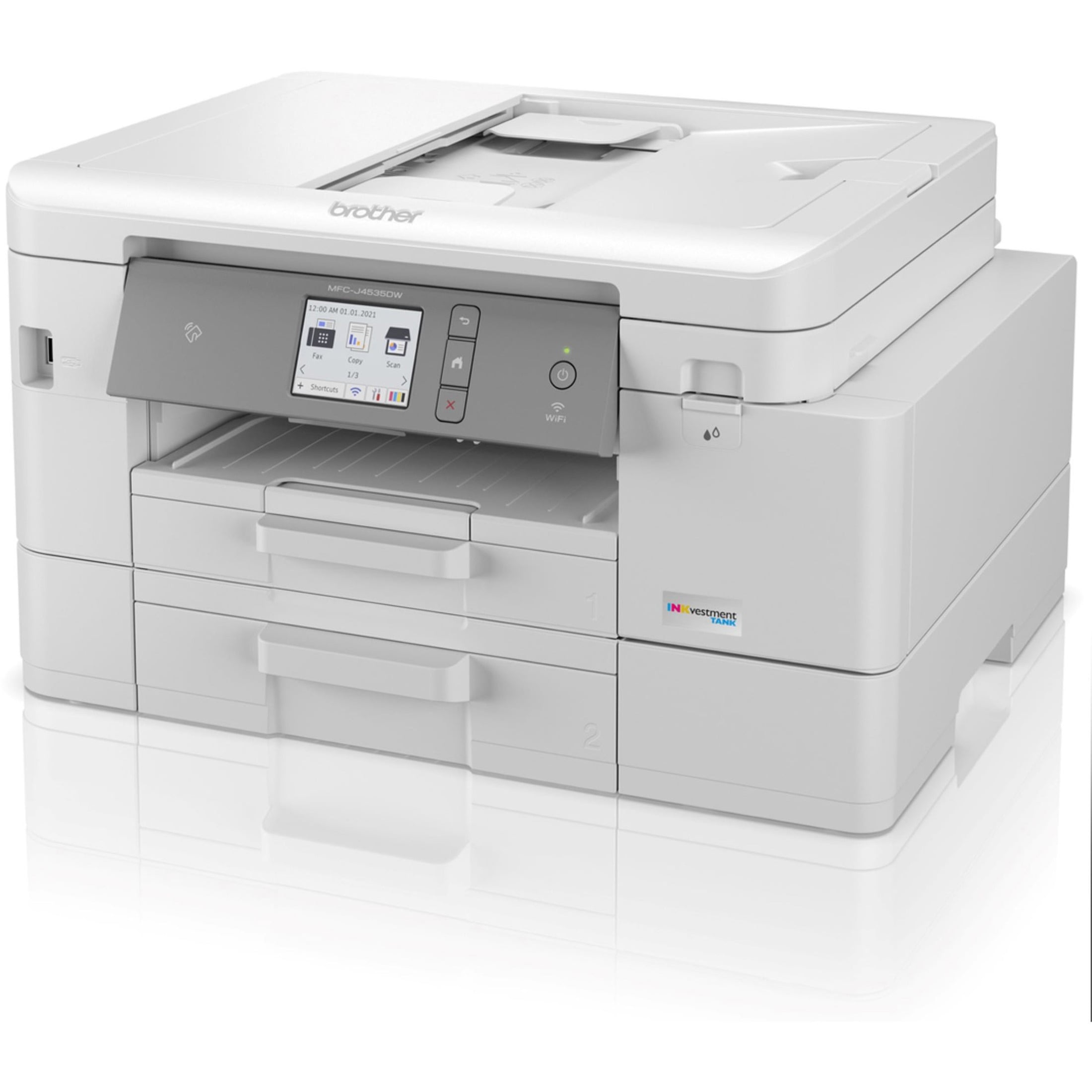 Brother MFC-J4535DW INKvestment Tank Color Inkjet All-in-One Printer, Wireless, Duplex Printing, Up to 1-Year of Ink Included