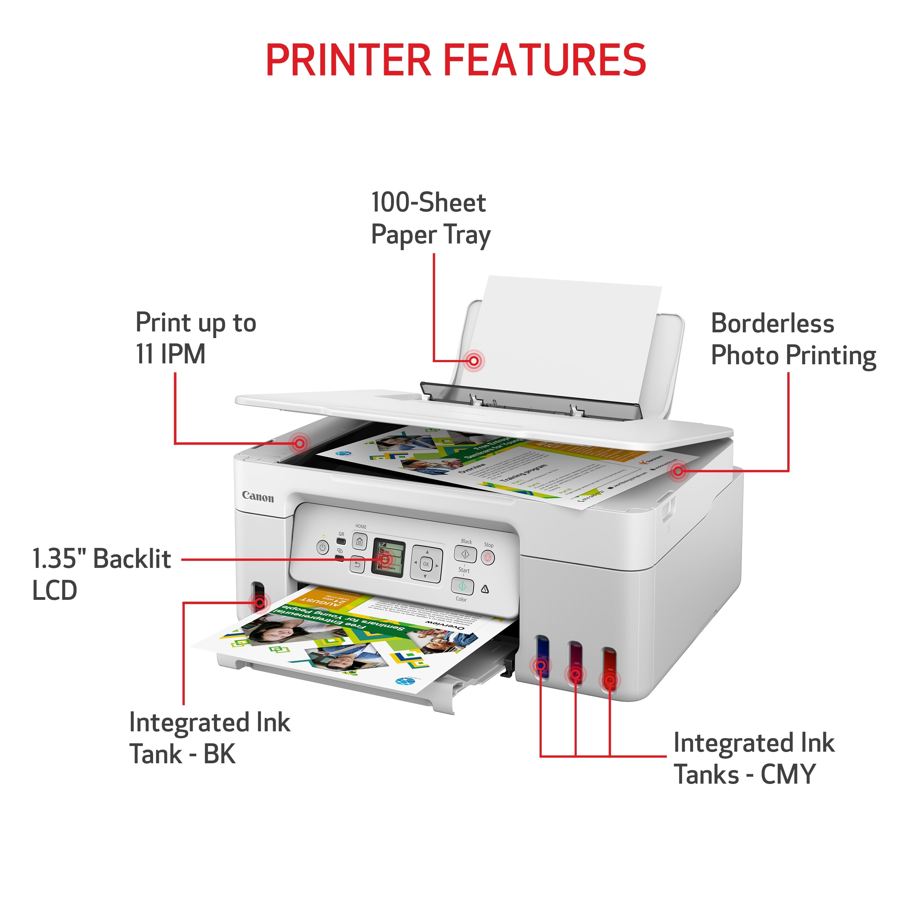 PIXMA G3270 MegaTank Inkjet Printer - White